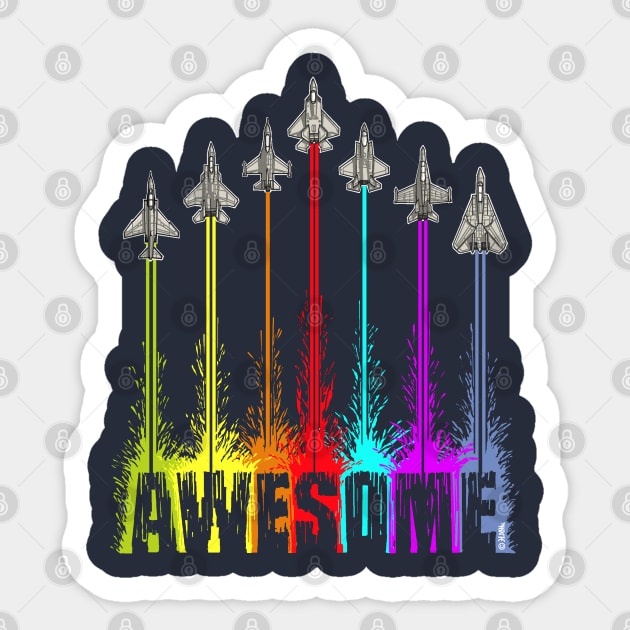 Awesome fighter jets Sticker by NewSignCreation
